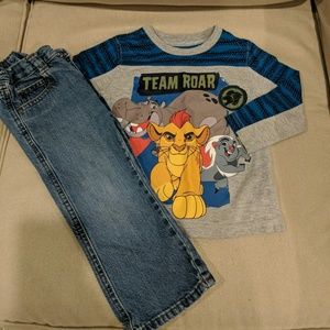 Long sleeve shirt and jeans